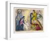 The Magi Present the Young Jesus with the Birthday Gifts They Have Brought Him-null-Framed Art Print