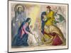 The Magi Present the Young Jesus with the Birthday Gifts They Have Brought Him-null-Mounted Art Print