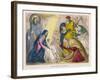 The Magi Present the Young Jesus with the Birthday Gifts They Have Brought Him-null-Framed Art Print