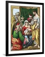 The Magi Presenting their Gifts to the Infant Jesus, C1860-null-Framed Giclee Print