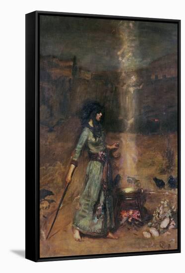 The Magic Circle-John William Waterhouse-Framed Stretched Canvas