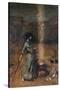 The Magic Circle-John William Waterhouse-Stretched Canvas