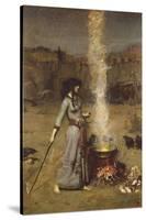 The Magic Circle-John William Waterhouse-Stretched Canvas