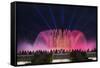 The Magic Fountain Light Show in Front of the National Palace, Barcelona.-Jon Hicks-Framed Stretched Canvas