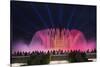 The Magic Fountain Light Show in Front of the National Palace, Barcelona.-Jon Hicks-Stretched Canvas