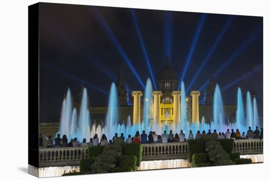 The Magic Fountain Light Show in Front of the National Palace, Barcelona.-Jon Hicks-Stretched Canvas
