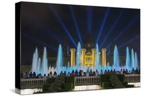 The Magic Fountain Light Show in Front of the National Palace, Barcelona.-Jon Hicks-Stretched Canvas