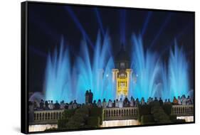 The Magic Fountain Light Show in Front of the National Palace, Barcelona.-Jon Hicks-Framed Stretched Canvas