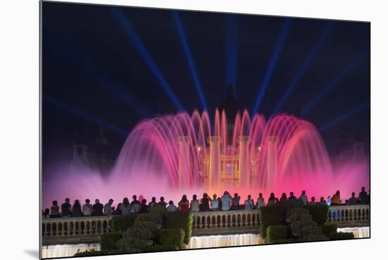 The Magic Fountain Light Show in Front of the National Palace, Barcelona.-Jon Hicks-Mounted Photographic Print