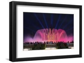 The Magic Fountain Light Show in Front of the National Palace, Barcelona.-Jon Hicks-Framed Photographic Print