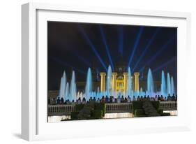 The Magic Fountain Light Show in Front of the National Palace, Barcelona.-Jon Hicks-Framed Photographic Print