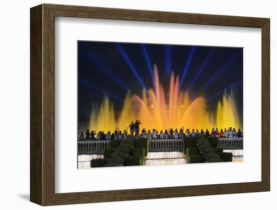 The Magic Fountain Light Show in Front of the National Palace, Barcelona.-Jon Hicks-Framed Photographic Print