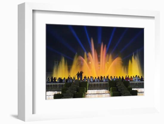 The Magic Fountain Light Show in Front of the National Palace, Barcelona.-Jon Hicks-Framed Photographic Print