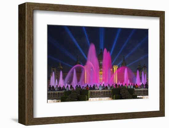 The Magic Fountain Light Show in Front of the National Palace, Barcelona.-Jon Hicks-Framed Photographic Print