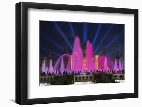 The Magic Fountain Light Show in Front of the National Palace, Barcelona.-Jon Hicks-Framed Photographic Print