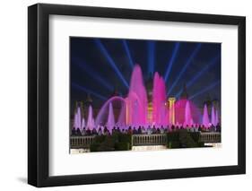 The Magic Fountain Light Show in Front of the National Palace, Barcelona.-Jon Hicks-Framed Photographic Print