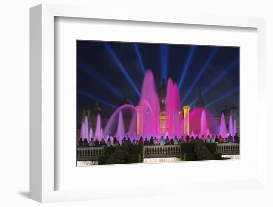 The Magic Fountain Light Show in Front of the National Palace, Barcelona.-Jon Hicks-Framed Photographic Print