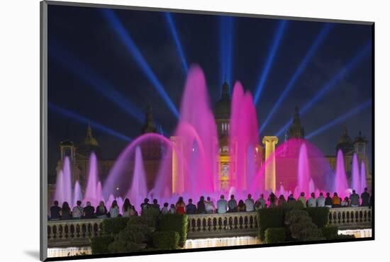 The Magic Fountain Light Show in Front of the National Palace, Barcelona.-Jon Hicks-Mounted Photographic Print