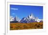 The Magnificent Mountain Range - Mount Fitzroy in Patagonia, Argentina. Summer Sunny Noon-kavram-Framed Photographic Print