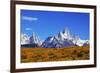 The Magnificent Mountain Range - Mount Fitzroy in Patagonia, Argentina. Summer Sunny Noon-kavram-Framed Photographic Print