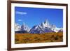 The Magnificent Mountain Range - Mount Fitzroy in Patagonia, Argentina. Summer Sunny Noon-kavram-Framed Photographic Print
