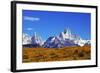 The Magnificent Mountain Range - Mount Fitzroy in Patagonia, Argentina. Summer Sunny Noon-kavram-Framed Photographic Print