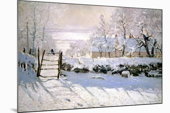 The Magpie, 1869-Claude Monet-Mounted Premium Giclee Print