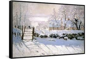 The Magpie, 1869-Claude Monet-Framed Stretched Canvas