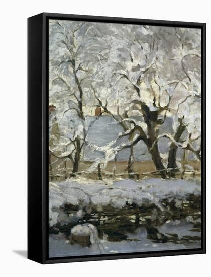 The Magpie-Claude Monet-Framed Stretched Canvas