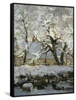 The Magpie-Claude Monet-Framed Stretched Canvas