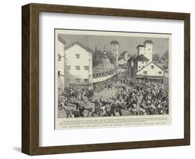 The Mahomedan and Hindu Riots in Bombay, Native Police Charging the Mob-null-Framed Giclee Print