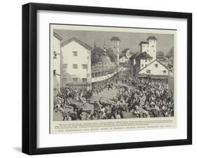 The Mahomedan and Hindu Riots in Bombay, Native Police Charging the Mob-null-Framed Giclee Print