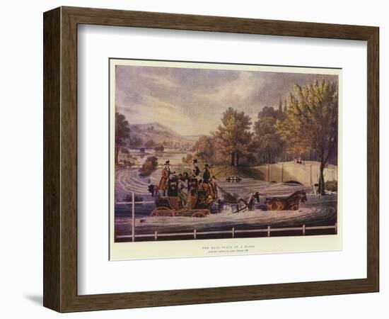 The Mail Coach in a Flood-James Pollard-Framed Giclee Print