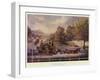 The Mail Coach in a Flood-James Pollard-Framed Premium Giclee Print