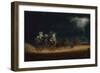 The Mail Coach in a Thunderstorm on Newmarket Heath, 1827 (Coloured Engraving)-James Pollard-Framed Giclee Print