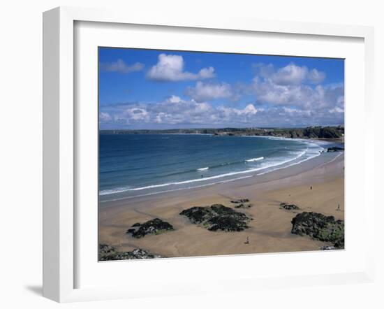 The Main Beach, Newquay, Cornwall, England, United Kingdom-Julian Pottage-Framed Photographic Print