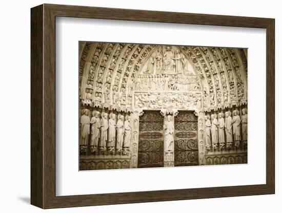 The Main Entrance to Notre Dame Cathedral, Paris, France-Russ Bishop-Framed Photographic Print