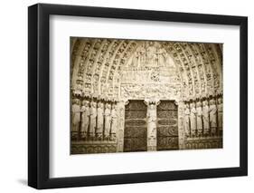 The Main Entrance to Notre Dame Cathedral, Paris, France-Russ Bishop-Framed Photographic Print