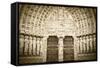 The Main Entrance to Notre Dame Cathedral, Paris, France-Russ Bishop-Framed Stretched Canvas