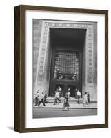 The Main Entrance to the Chase Manhattan Bank-Al Fenn-Framed Photographic Print