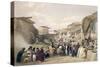 The Main Street in the Bazaar at Caubul, Fruit Season, Sketches in Afghaunistan, Engraved Haghe-James Atkinson-Stretched Canvas