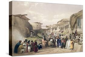 The Main Street in the Bazaar at Caubul, Fruit Season, Sketches in Afghaunistan, Engraved Haghe-James Atkinson-Stretched Canvas