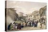 The Main Street in the Bazaar at Caubul, Fruit Season, Sketches in Afghaunistan, Engraved Haghe-James Atkinson-Stretched Canvas