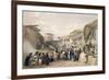 The Main Street in the Bazaar at Caubul, Fruit Season, Sketches in Afghaunistan, Engraved Haghe-James Atkinson-Framed Giclee Print