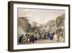 The Main Street in the Bazaar at Caubul, Fruit Season, Sketches in Afghaunistan, Engraved Haghe-James Atkinson-Framed Giclee Print