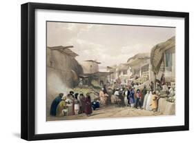 The Main Street in the Bazaar at Caubul, Fruit Season, Sketches in Afghaunistan, Engraved Haghe-James Atkinson-Framed Giclee Print