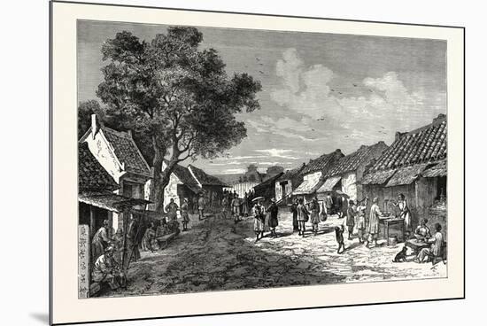 The Main Street of Hué, Capital of the Kingdom of Anam-null-Mounted Giclee Print