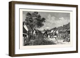 The Main Street of Hué, Capital of the Kingdom of Anam-null-Framed Giclee Print