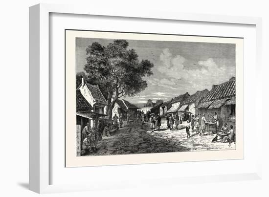 The Main Street of Hué, Capital of the Kingdom of Anam-null-Framed Giclee Print