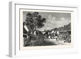 The Main Street of Hué, Capital of the Kingdom of Anam-null-Framed Giclee Print